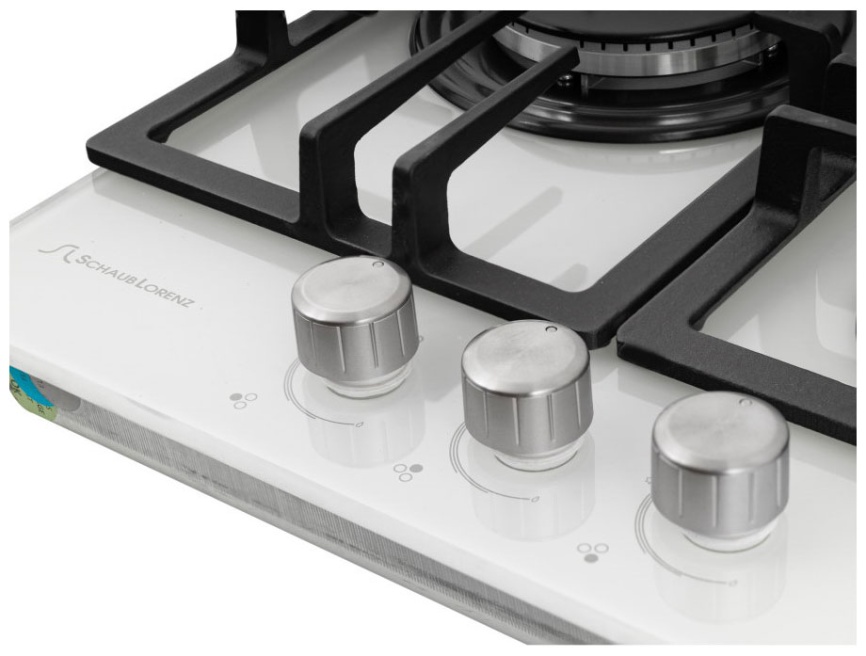 Газовая варочная панель Schaub Lorenz SLK GL4512 46 см, 3 конфорки электроподжиг газконтроль, белый фото 4