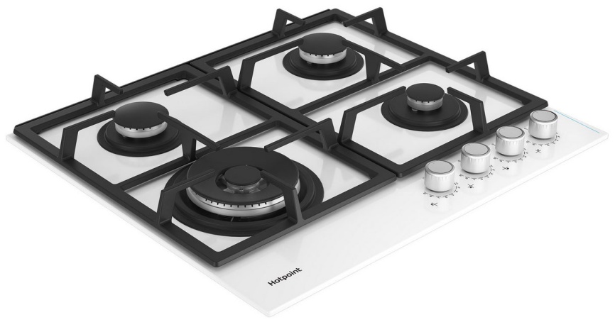 Газовая варочная панель Hotpoint HGS 62F/WH 58 см, 4 конфорки электроподжиг газконтроль, белый фото 3