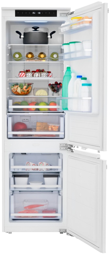 Встраиваемый двухкамерный холодильник Zugel ZRI1760FNF No frost, белый фото 1