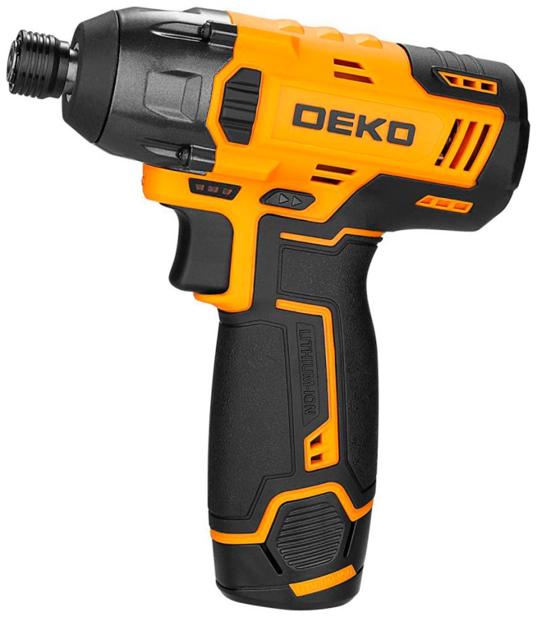 Винтоверт аккумуляторный ударный  Deko DKIS12-Li, с быстрозажимным патроном, 12В, 2*1.5 Ач, в кейсе, желто-черный фото 3