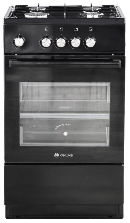 Газовая плита De luxe 5040.48г (щ)-011 50 см, 43 л, 4 конфорки, черный фото 1