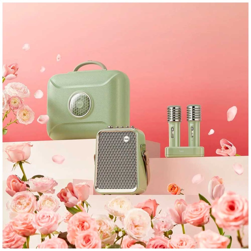 Портативная колонка с двумя микрофонами Divoom SongBird-HQ 2, зеленый фото 10