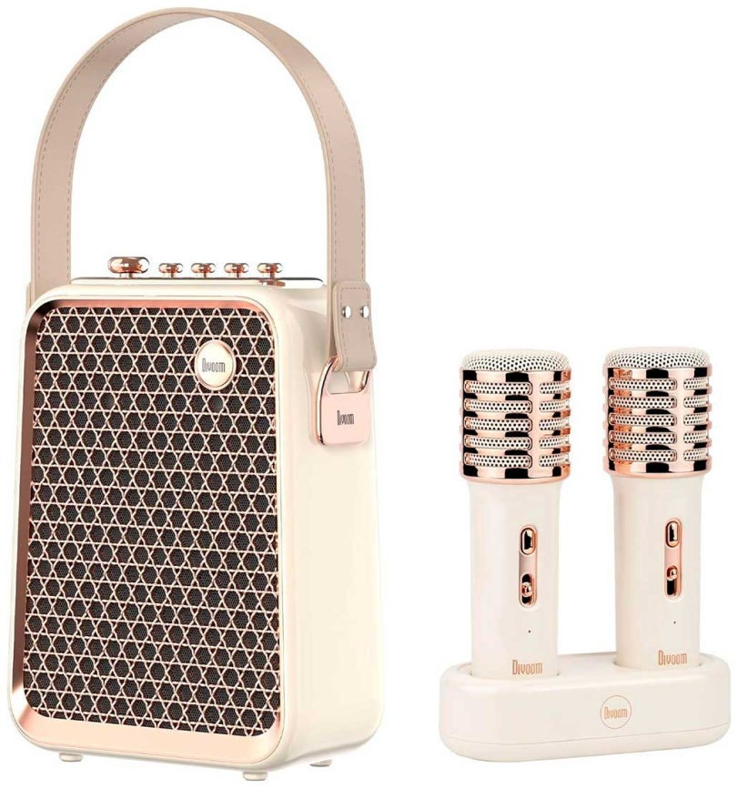 Портативная колонка с двумя микрофонами Divoom SongBird-HQ 2, белый фото 2