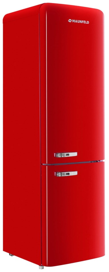 Двухкамерный холодильник Maunfeld MFF186NFRR No frost, красный фото 6
