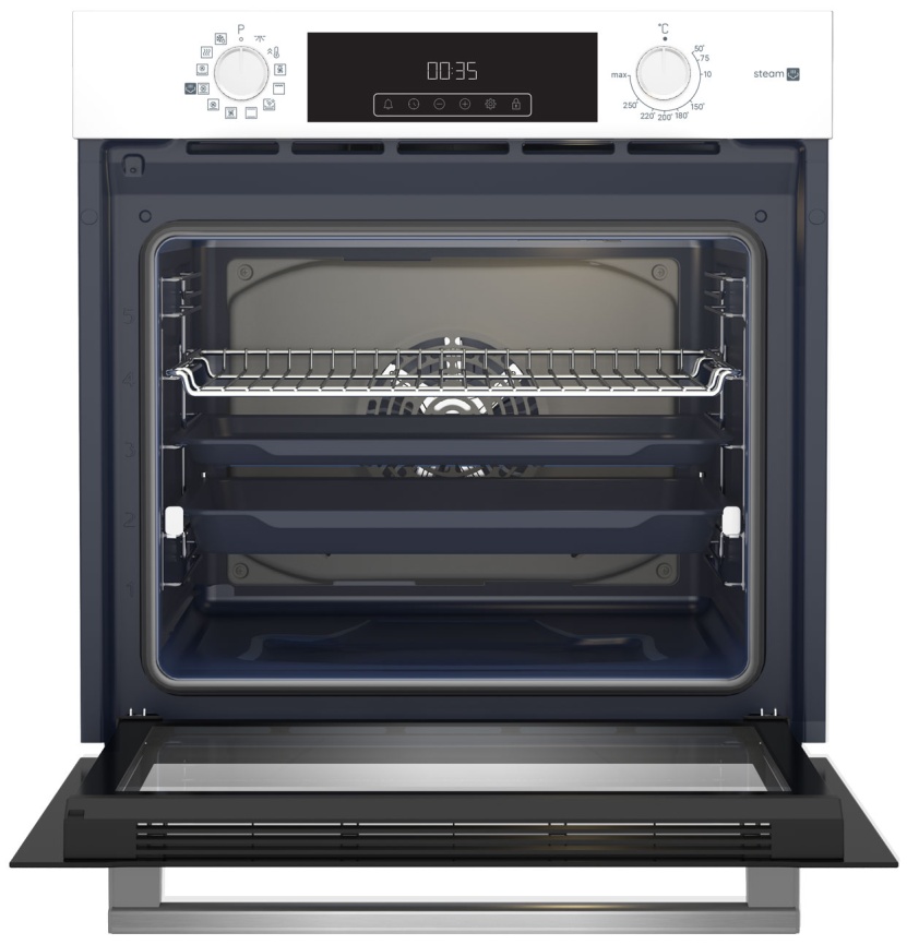 Электрический духовой шкаф Hotpoint HSTF 1231 JSAH WHG 59 см, 72 л гриль конвекция, белый фото 4
