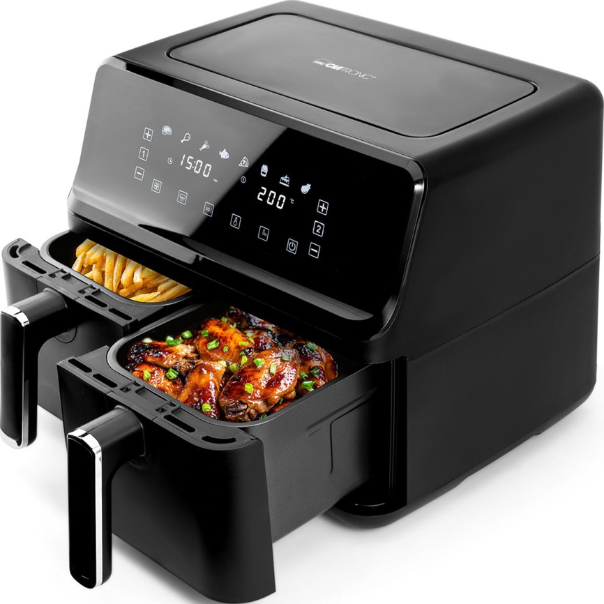 Аэрофритюрница Clatronic FR 3804 H schwarz, цифровой дисплей, 2700 Вт фото 2