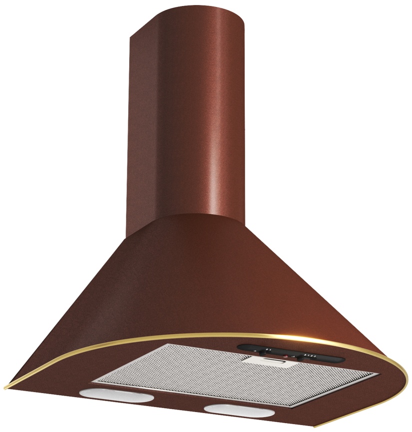Вытяжка Elikor Вытяжка кухонная Elikor Эпсилон 60 225 Вт 120 мм, медь золотой кант фото 1