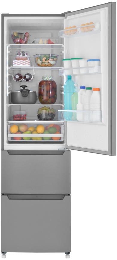 Многокамерный холодильник Zugel ZRFD200X No frost, серый металлик фото 2