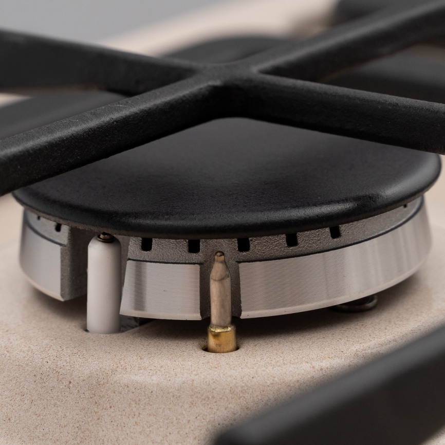 Газовая варочная панель De’Longhi OWF 46 PRO RUS 58 см, 4 конфорки электроподжиг газконтроль, бежевый фото 6