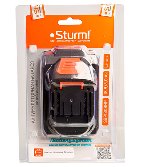 Аккумулятор Sturm! SBP1808HP, 18В, 1 BatterySystem, тип 21700, 8.0Ач фото 7