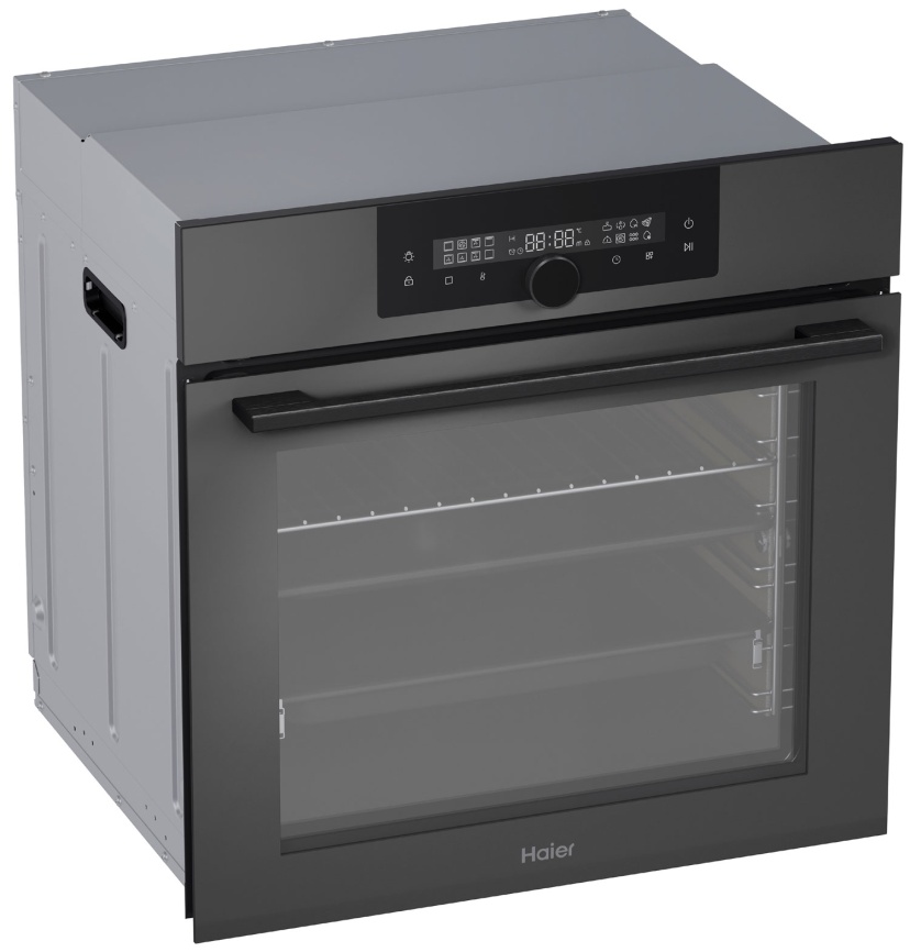 Электрический духовой шкаф Haier HOQ-F6QAN3DG 59 см, 72 л гриль конвекция, графит фото 3