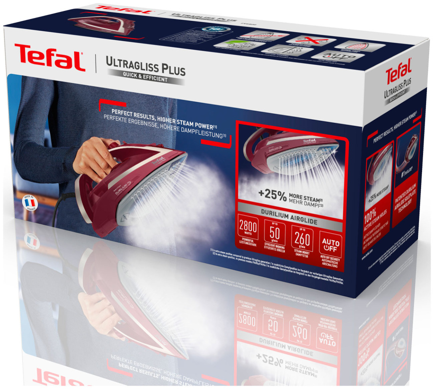 Утюг Tefal Ultragliss Plus FV6820E0, красный фото 9
