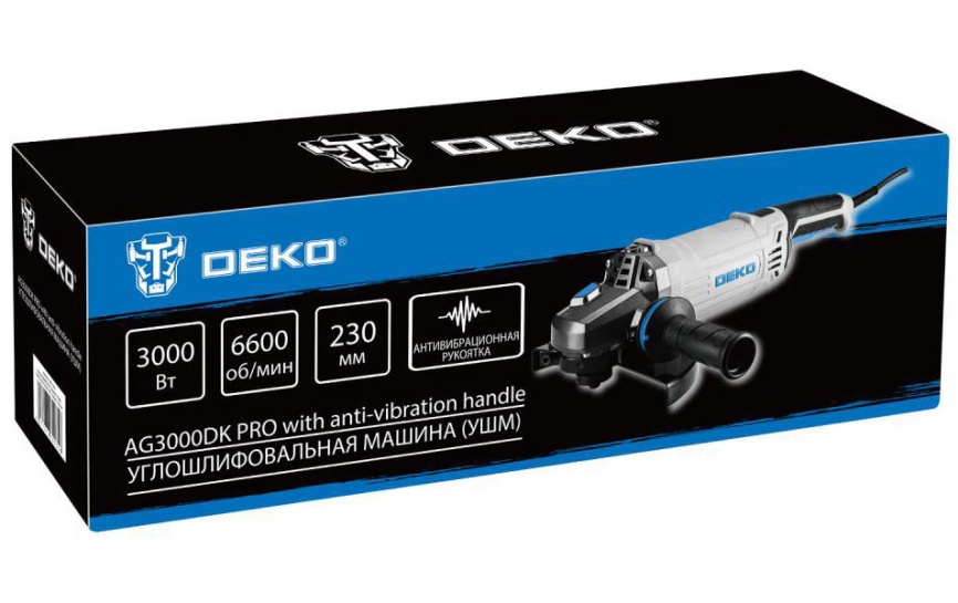 Угловая шлифовальная машина (болгарка) Deko AG3000DK PRO, 230 мм, 3000 Вт (083-1032) фото 4