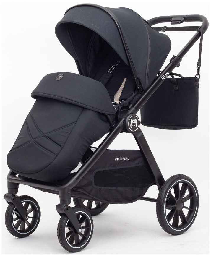 Коляска 2 в 1 Ining Baby KR345 Plus black фото 5