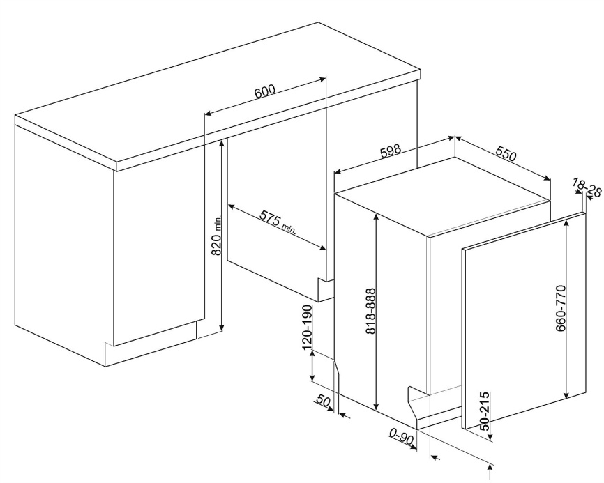 Посудомоечная машина SMEG STL5352C фото 3