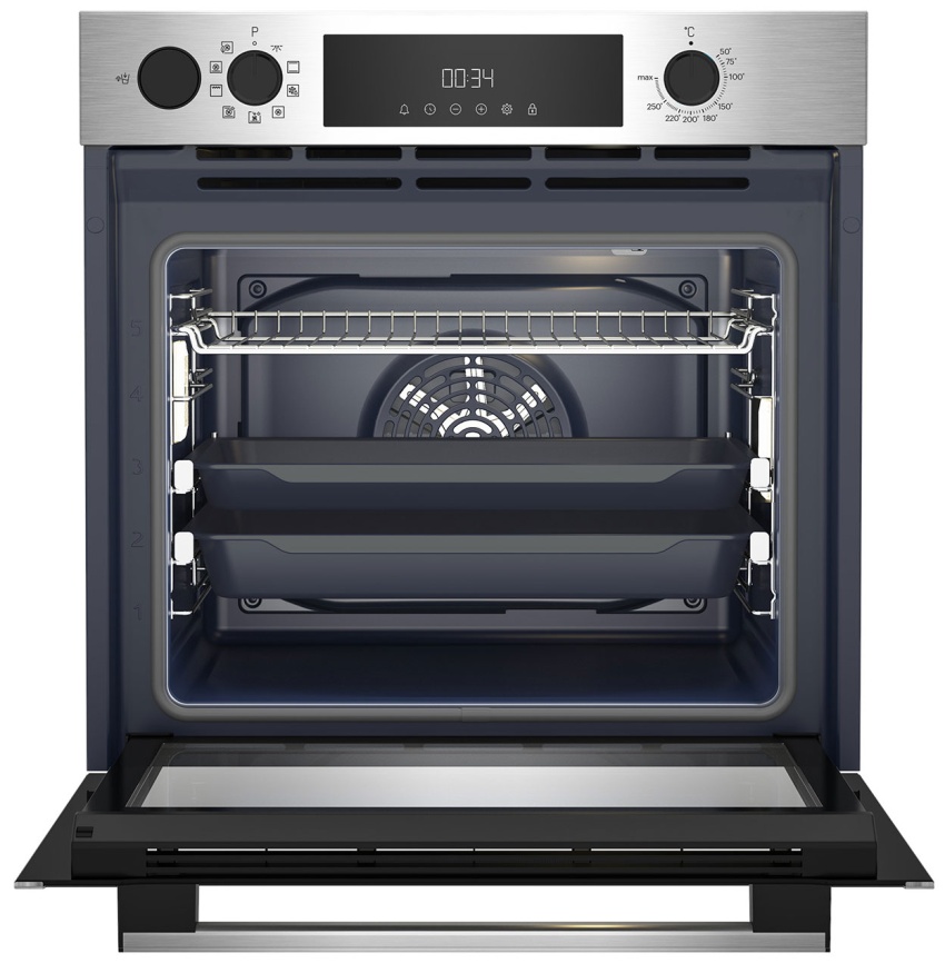 Электрический духовой шкаф Grundig GEBD11300X 59 см, 71 л гриль конвекция, серебристый фото 4