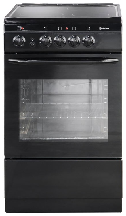 Электроплита De luxe 506004.04эс-031 50 см, 4 конфорки, черный фото 1
