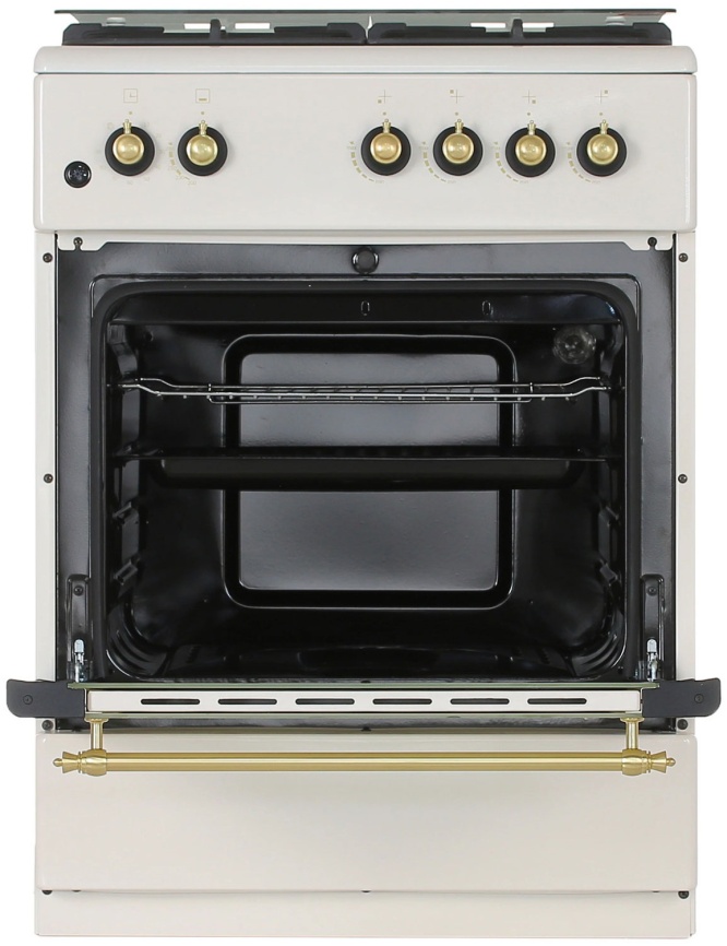 Газовая плита De luxe 606040.24г 006 60 см, 64 л, 4 конфорки, бежевый фото 8