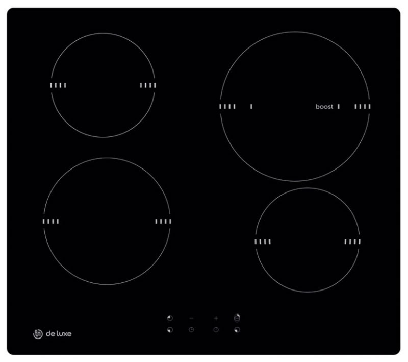 Электрическая варочная панель De luxe 595204.03эвс-001 59 см, 4 конфорки стеклокерамика, черный фото 1