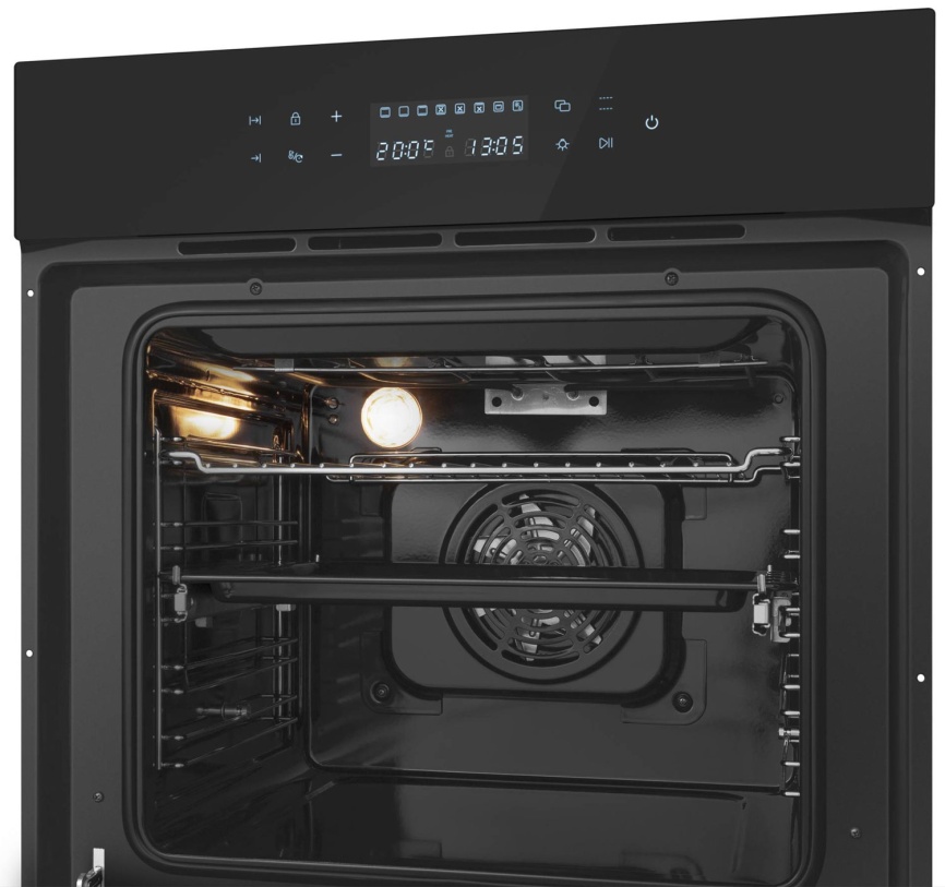 Электрический духовой шкаф Meferi MEO6010BK MATT ULTRA 59 см, 65 л, гриль и конвекция, черный матовый фото 4