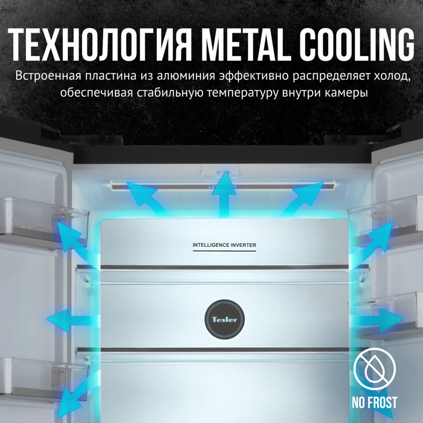 Многокамерный холодильник Tesler RCD-547BI GRAPHITE No frost, темно-серый фото 7