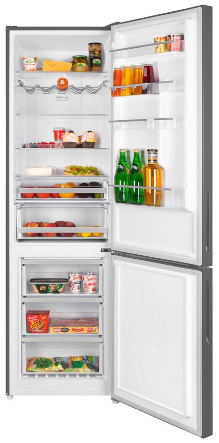 Двухкамерный холодильник Maunfeld MFF200NFSE No frost, серый фото 2