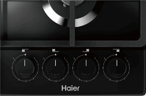Газовая варочная панель Haier Газовая варочная панель Haier HHQ-G64CAQB 4 конфорки газ-контроль, черный фото 3