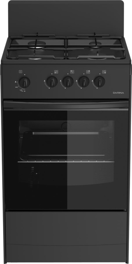 Газовая плита Darina S GM 441 001 At 50 см, 50 л, 4 конфорки, темно-серый фото 1