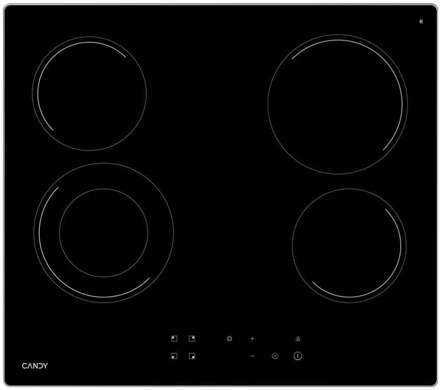 Электрическая варочная панель Candy CHXC64DAB 58 см, 4 конфорки стеклокерамика, черный фото 1