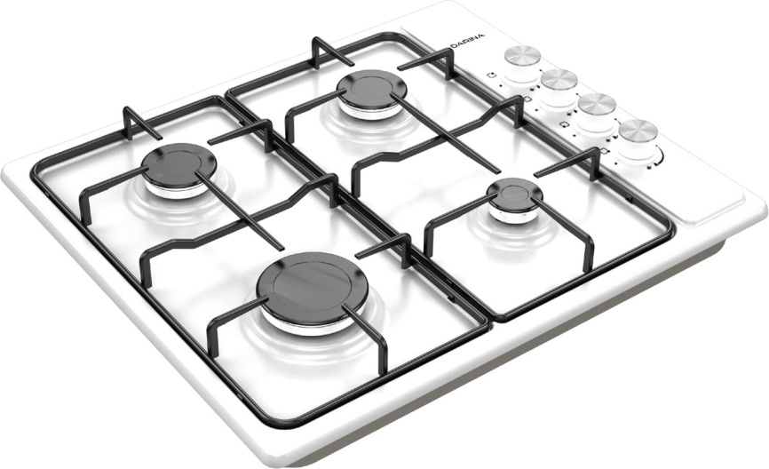 Газовая варочная панель Darina T1 BGM 341 11 W 59 см, 4 конфорки электроподжиг, белый фото 4