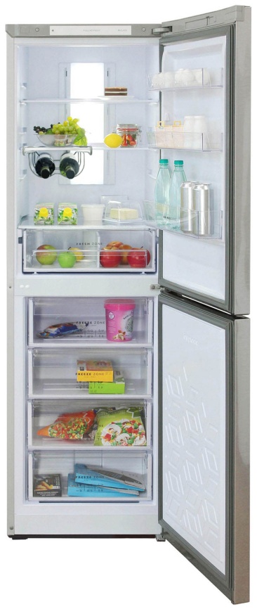 Двухкамерный холодильник Бирюса C940NF No frost, серебристый фото 3