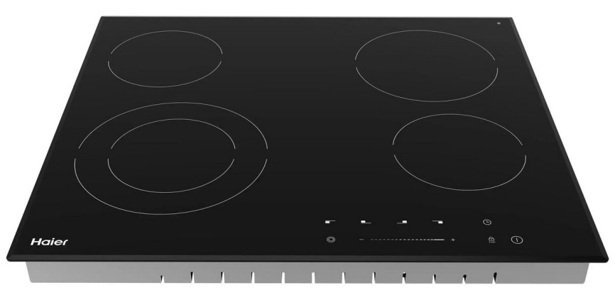 Электрическая варочная панель Haier HHX-C64TDVB 58 см, 4 конфорки стеклокерамика, черный фото 2