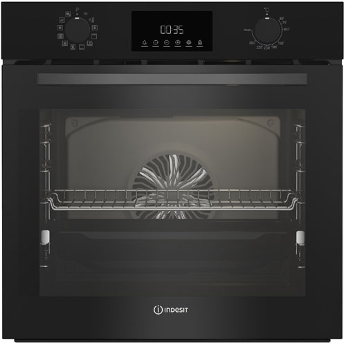 Электрический духовой шкаф Indesit IBFTE 3841 BL, 72 л, 12 режимов, черный фото 1