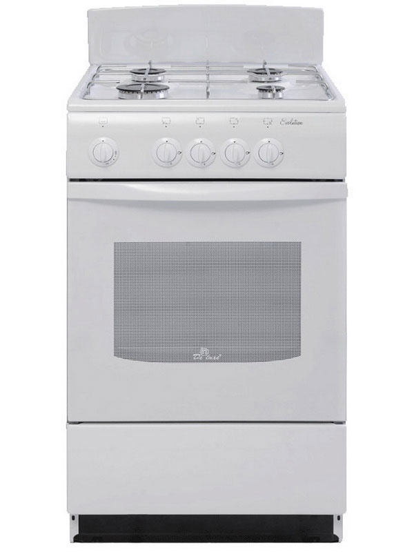 Газовая плита De luxe 5040.38 г 50 см, 43 л, 4 конфорки, белый фото 1