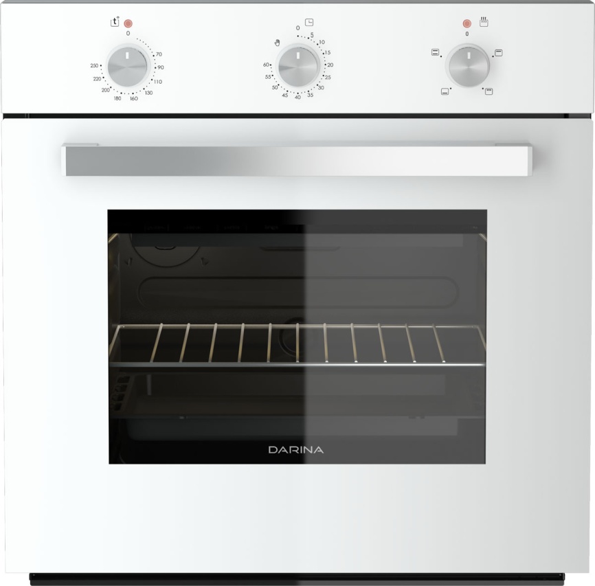 Электрический духовой шкаф Darina 1U BDE111 701 W 59 см, 50 л гриль конвекция, белый фото 1