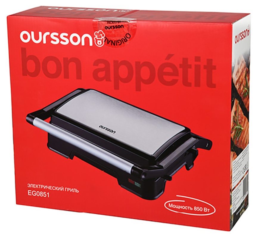 Электрический гриль Oursson Электрический гриль Oursson Oursson EG0851/BL антипригарное покрытие, черный фото 10