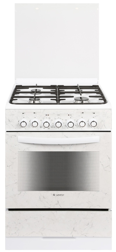 Комбинированная плита Gefest 6302-03 0052 60 см, 55 л, 4 конфорки, белый фото 1