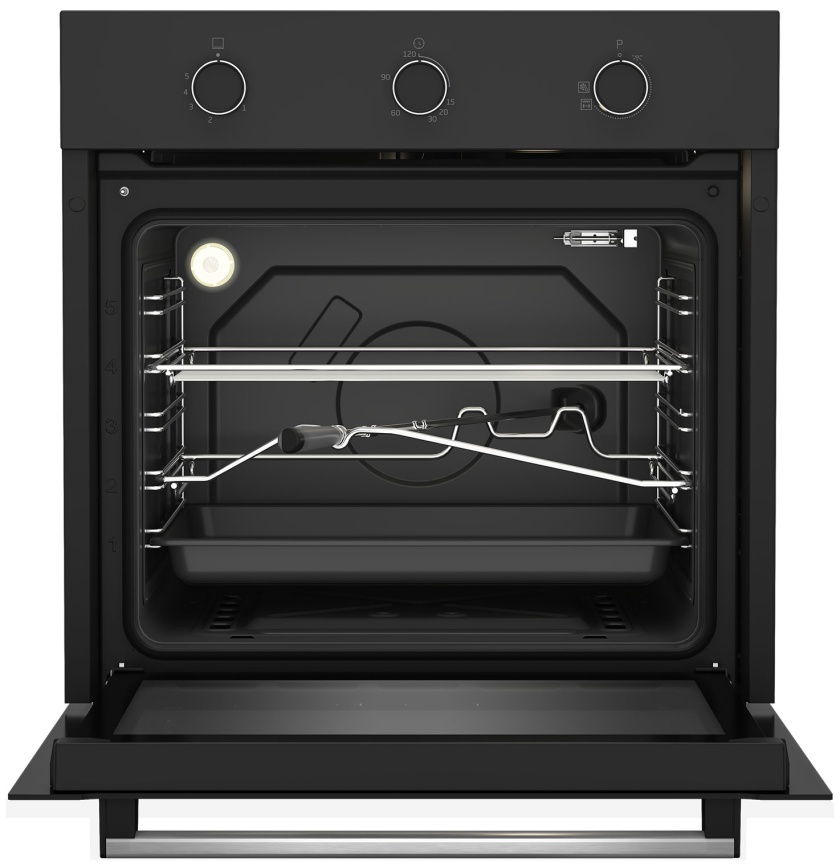 Газовый духовой шкаф Beko BBIH12100BC 59 см, 66 л гриль конвекция, черный фото 3