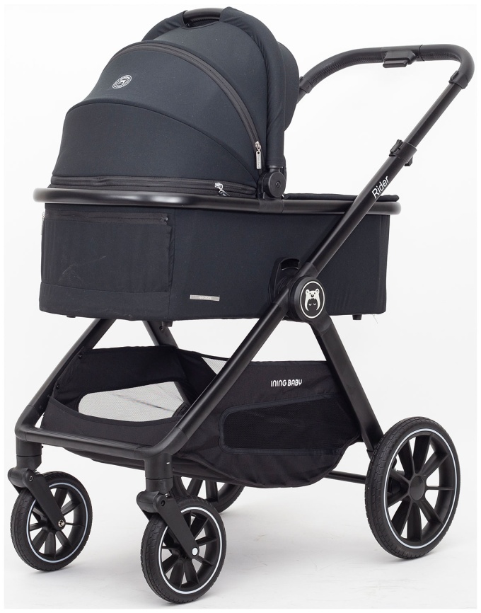 Коляска 2 в 1 Ining Baby KR345 Plus black фото 8