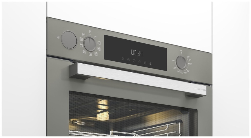 Электрический духовой шкаф Grundig GEBM12300GSA 59 см, 72 л гриль конвекция, серый фото 4