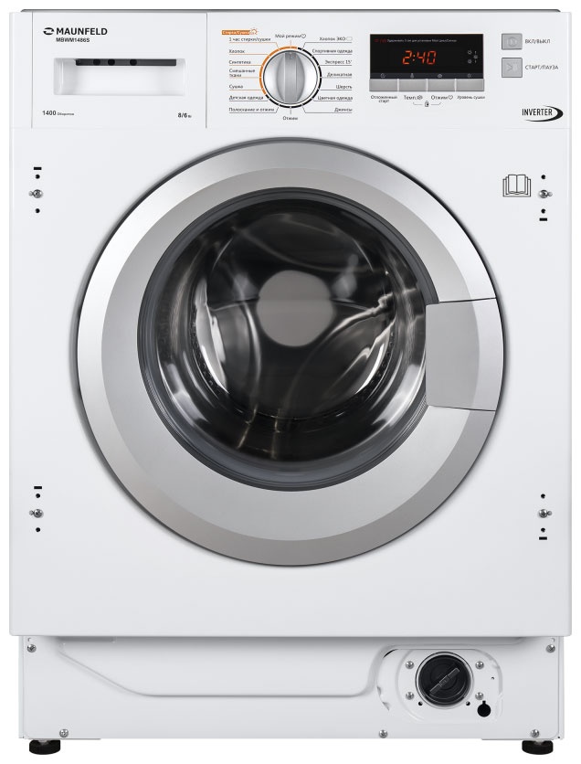 Встраиваемая стиральная машина Maunfeld MBWM1486S автомат 8 кг, белый фото 1