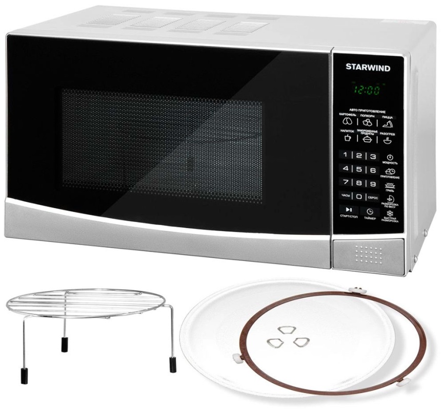 Микроволновая печь - СВЧ Starwind SMW3120 20л. 700 Вт, серебристый/черный фото 3