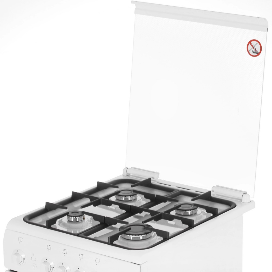Газовая плита De luxe 506040.14 г 50 см, 54 л, 4 конфорки, белый фото 8