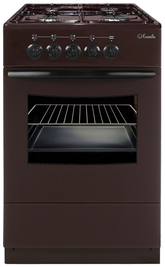 Газовая плита Лысьва ГП 4к20 МС СТ-2у 50 см, 57 л, 4 конфорки, коричневый фото 1