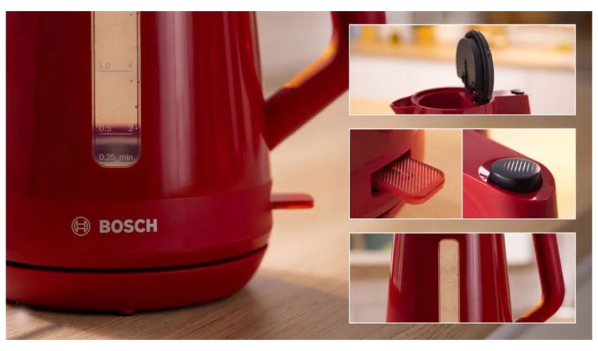 Чайник электрический Bosch TWK1M124, красный фото 5