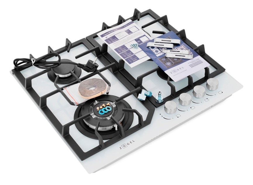 Газовая варочная панель Zugel ZGH601W, белая фото 6
