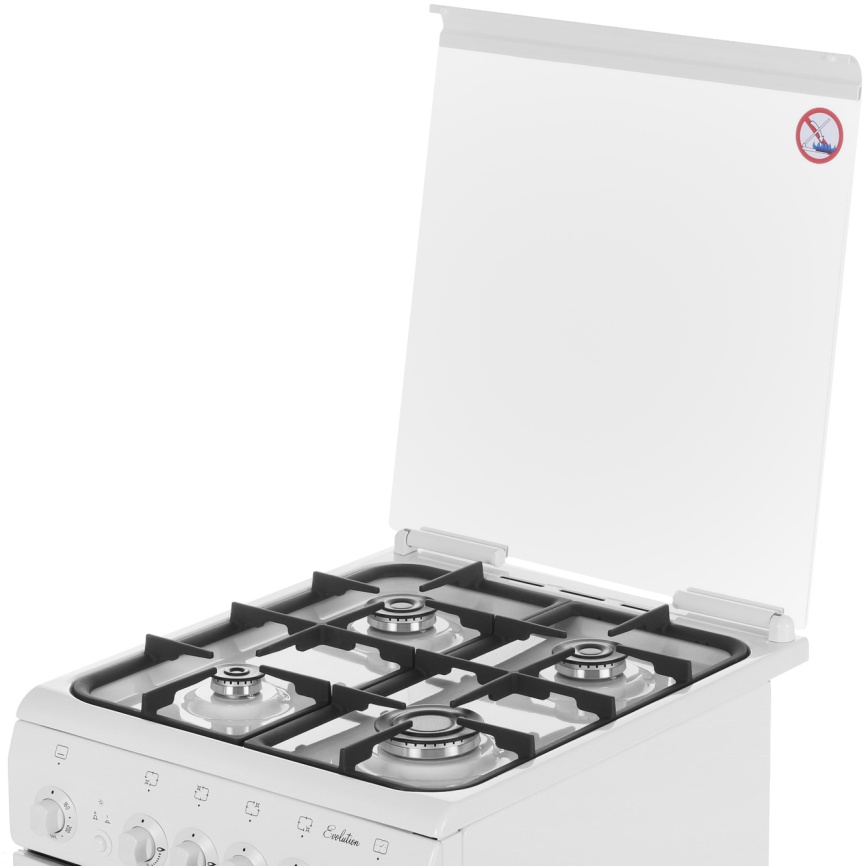 Газовая плита De luxe 506040.03 г 50 см, 54 л, 4 конфорки, белый фото 6
