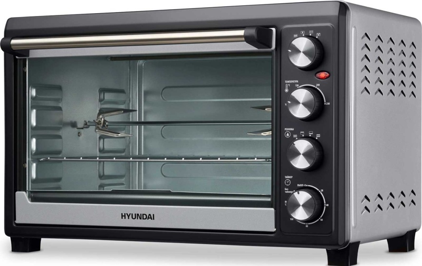 Мини-печь Hyundai MIO-HY076 45 л., 2000 Вт, серебристый/черный фото 1
