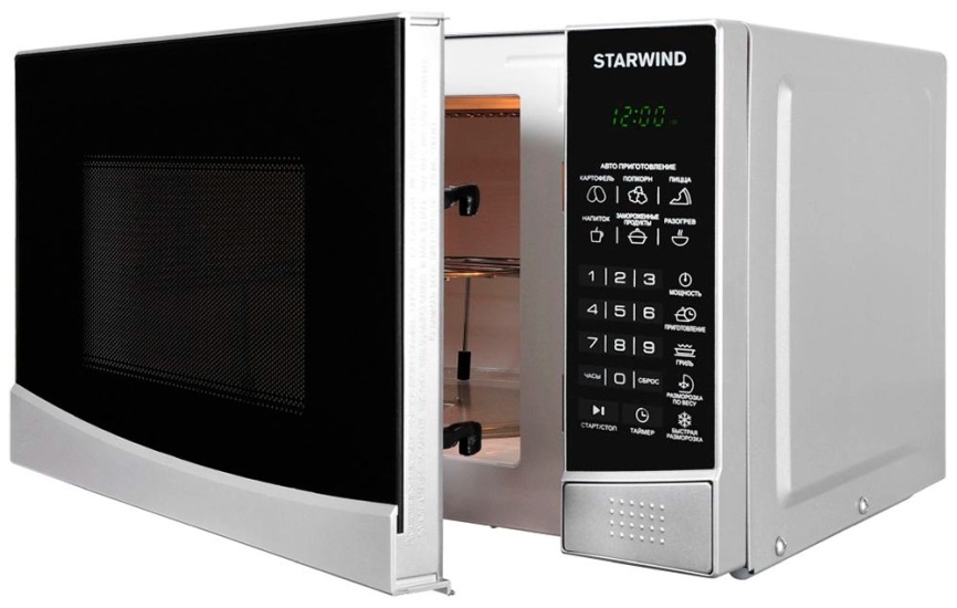 Микроволновая печь - СВЧ Starwind SMW3120 20л. 700 Вт, серебристый/черный фото 4