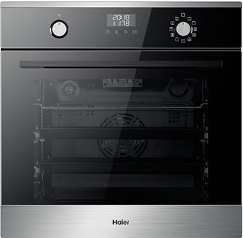 Электрический духовой шкаф Haier HOX-P11CGBX 59 см, 67 л, гриль и конвекция, черный фото 1